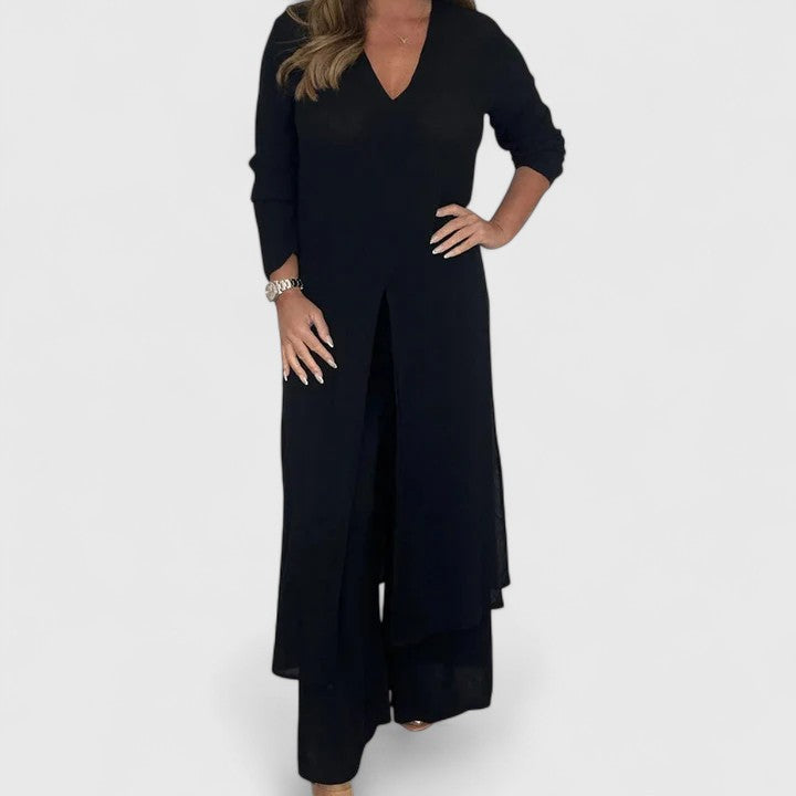 Carmella Women's Two Piece Set featuring a stylish pullover top and wide-leg trousers, perfect for casual or chic outings. 6