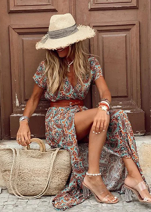 Jade women's maxi dress featuring a gathered waist and a matching belt, perfect for summer outings and casual elegance. 6