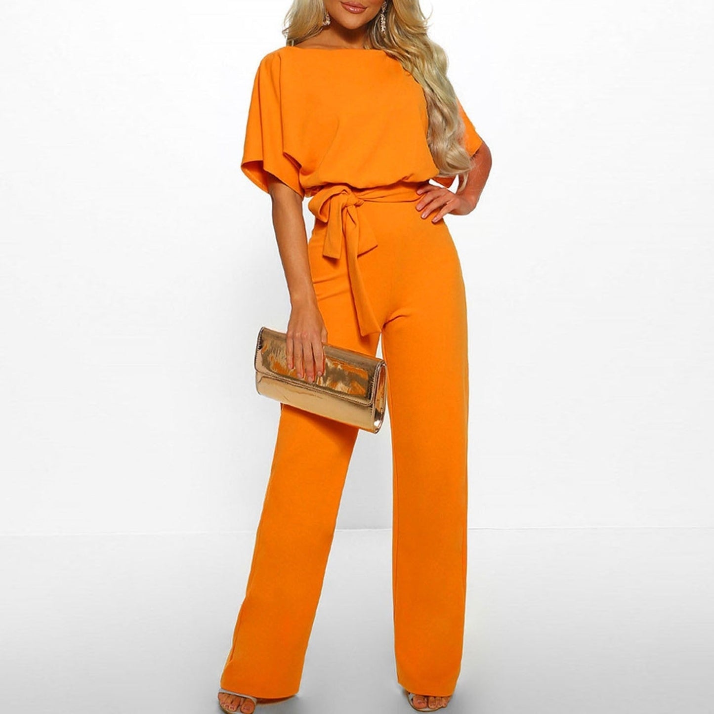 Wanda Women's Jumpsuit featuring a stylish wide leg design and a belted waist, perfect for casual outings or special occasions. 8