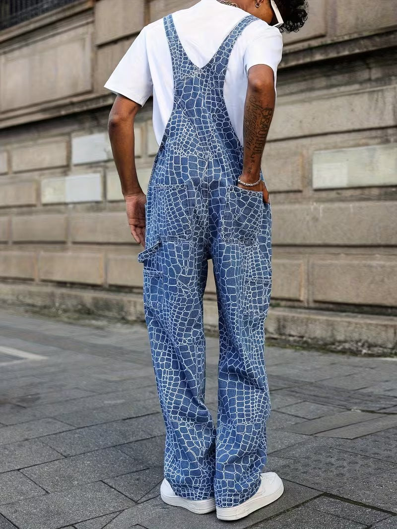 Men's Full-Length Overalls with Pockets