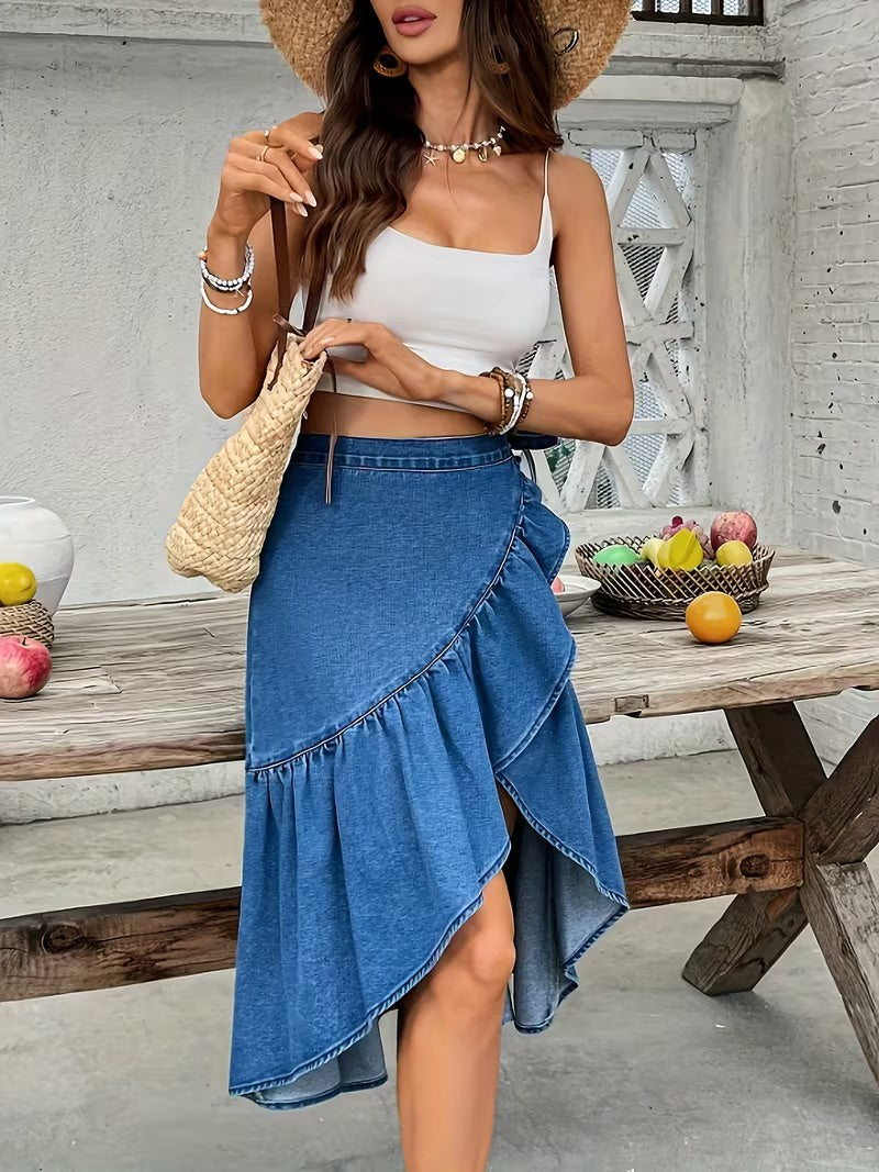 Women's Asymmetrical Wrap Skirt