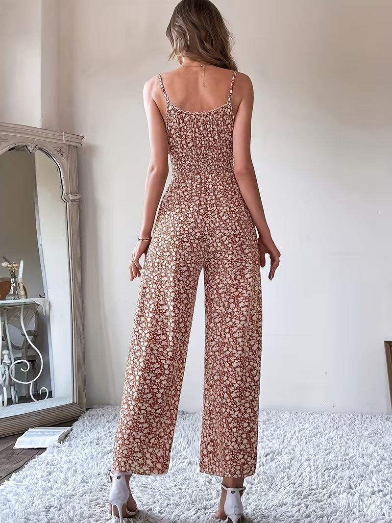 Women's Floral Sleeveless Jumpsuit