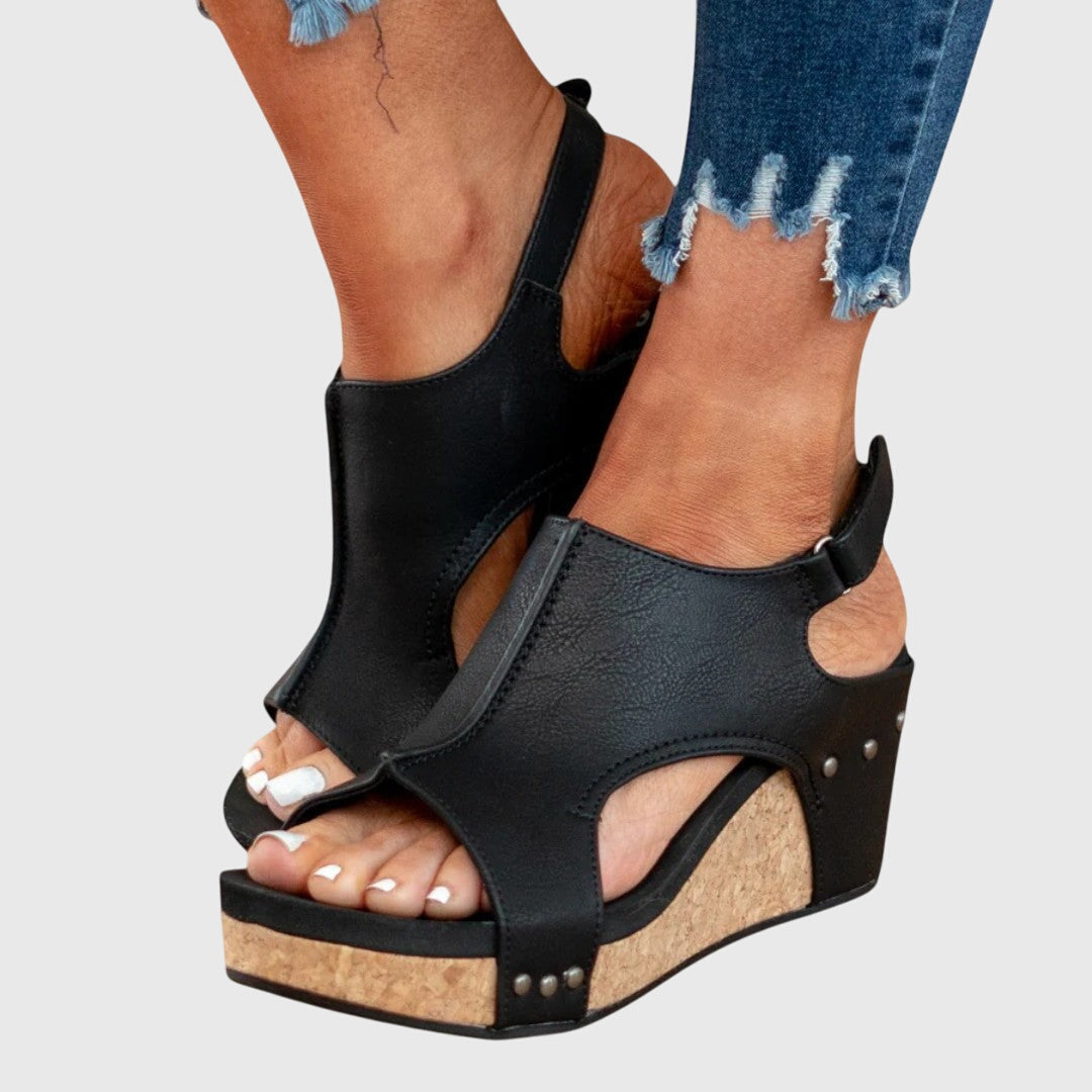 Adela Women’s Sandals featuring an adjustable buckle and a lightweight wedge design, perfect for comfort and style. 5