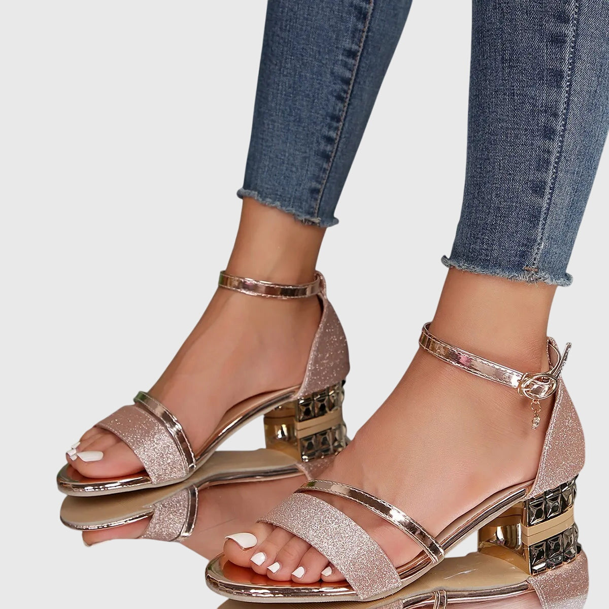 Alison Women’s Orthopedic Heeled Sandals featuring an adjustable closure and ergonomic design for comfort and support. 5
