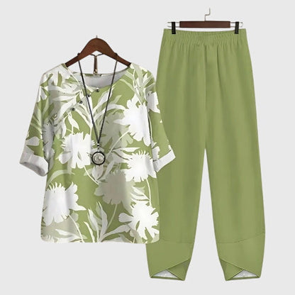 Allegra Women’s Loungewear Set featuring a loose fit design and vibrant artistic prints, perfect for comfortable home wear and stylish relaxation. 3