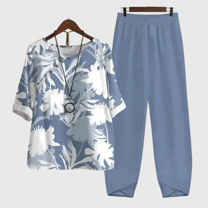 Allegra Women’s Loungewear Set featuring a loose fit design and vibrant artistic prints, perfect for comfortable home wear and stylish relaxation. 6