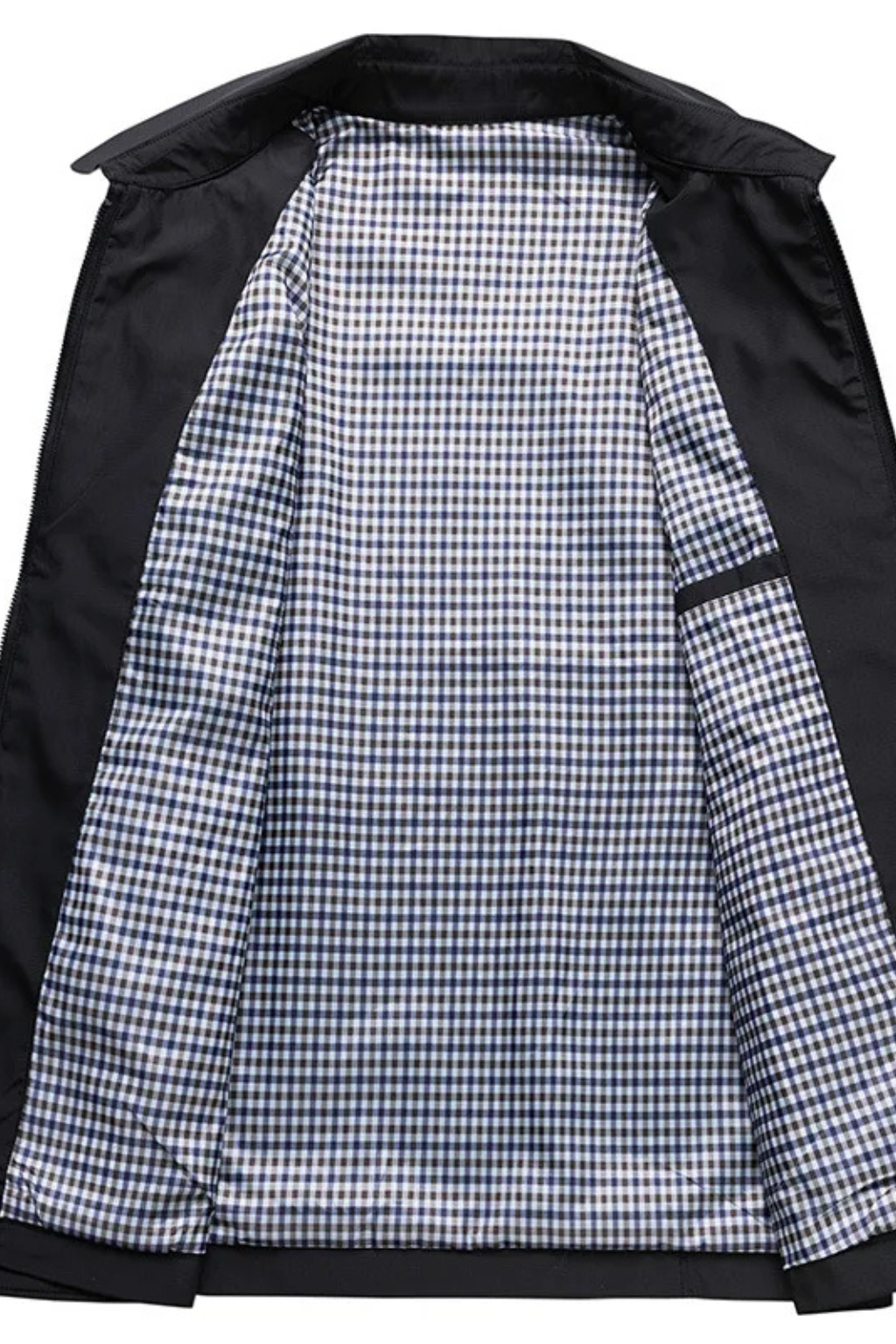 Alto Men’s Harrington Jacket featuring a stylish collared design and classic check lining, perfect for casual and smart-casual outfits. 5