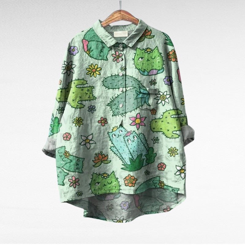 Amaya Women’s Floral Blouse featuring a vibrant multicolour pattern and a relaxed fit, perfect for casual wear and spring fashion. 8