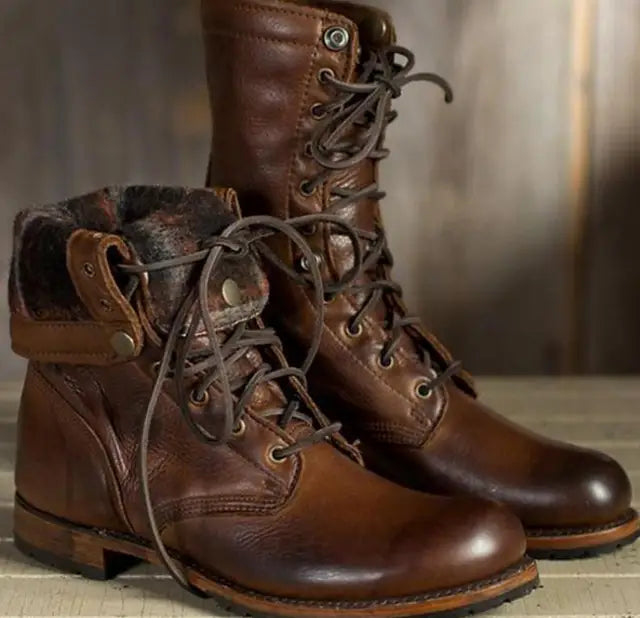 Annie Women's Leather Boots featuring a cozy fur lining and flexible comfort design, perfect for stylish winter wear. 0
