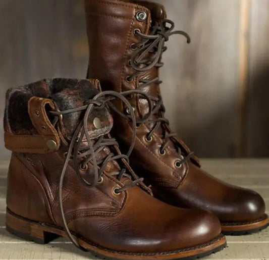 Annie Women's Leather Boots featuring a cozy fur lining and flexible comfort design, perfect for stylish winter wear. 0