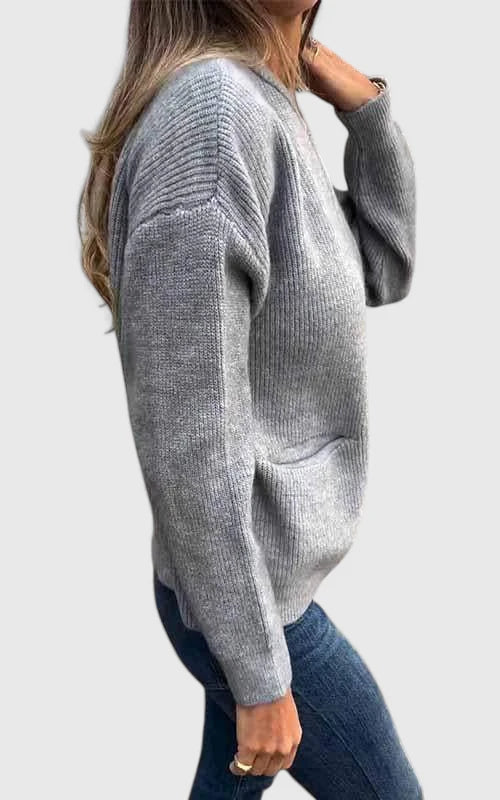 Anzhelynn Women's Jacket featuring a stylish round neck design and convenient zipper closure, perfect for versatile layering and casual outings. 3
