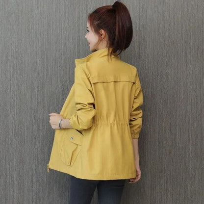 Aurora Women's Casual Jacket featuring a lightweight design and adjustable drawstring waist for a stylish and comfortable fit. 0