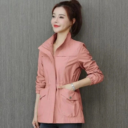 Aurora Women's Casual Jacket featuring a lightweight design and adjustable drawstring waist for a stylish and comfortable fit. 2