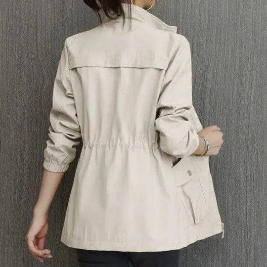 Aurora Women's Casual Jacket featuring a lightweight design and adjustable drawstring waist for a stylish and comfortable fit. 4