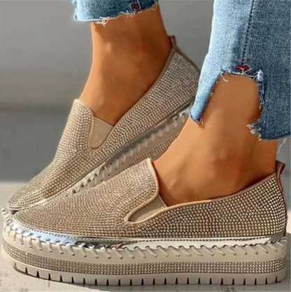 Aussie Orthopedic Slip-On Shoes for Women featuring elegant rhinestone detail, designed for comfort and style. 4