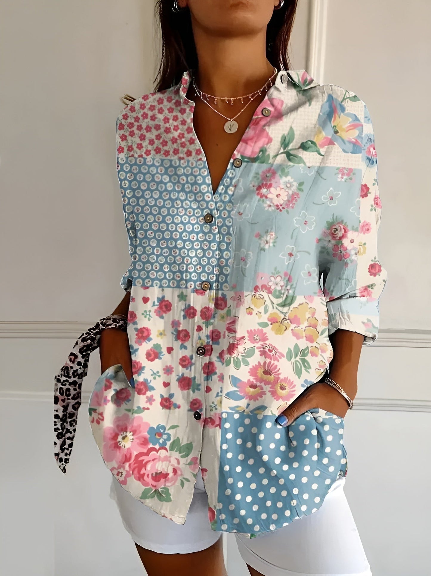Ava Women's Blouse featuring whimsical prints and a comfortable fit, perfect for casual and semi-formal occasions. 1