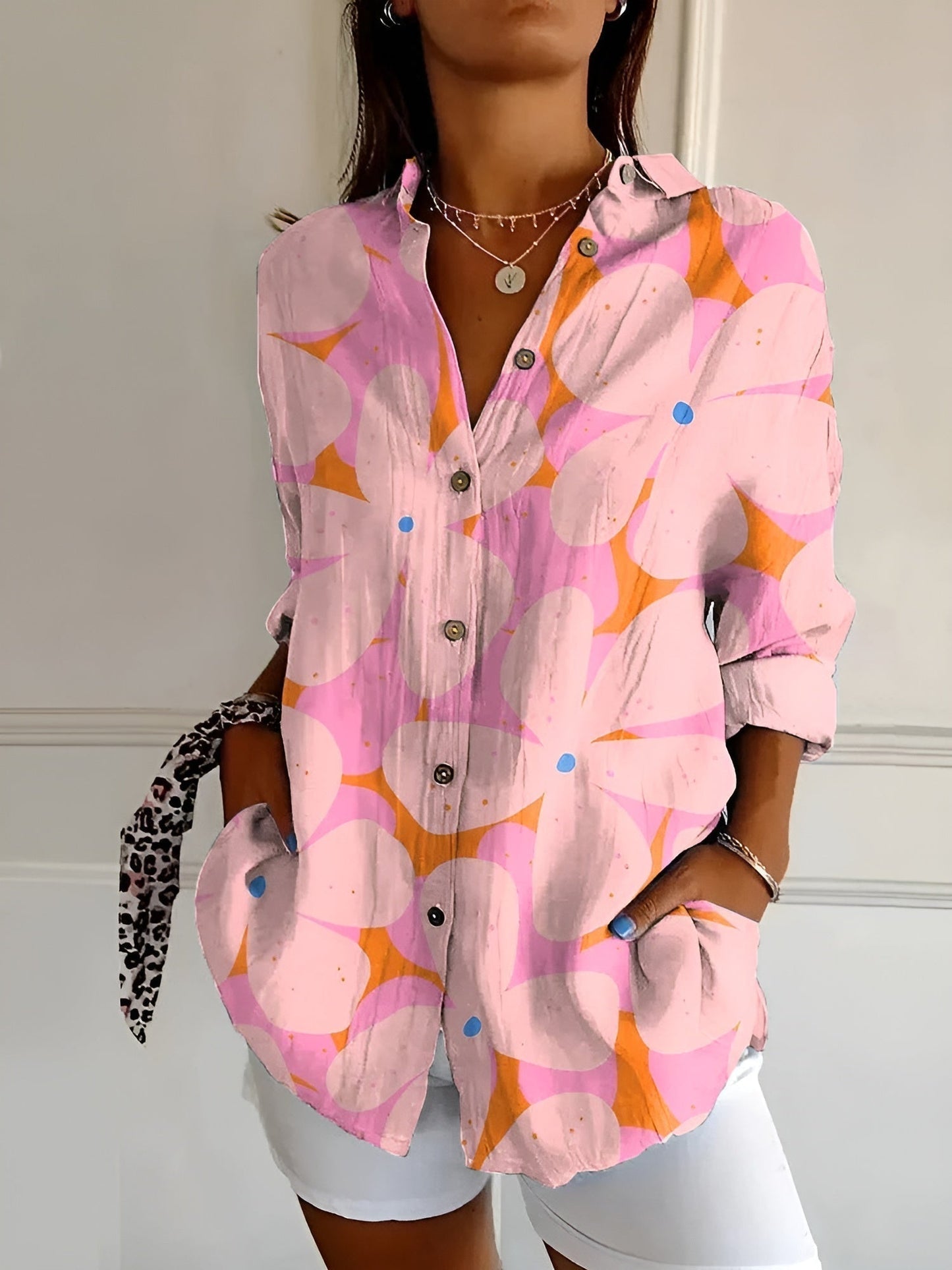 Ava Women's Blouse featuring whimsical prints and a comfortable fit, perfect for casual and semi-formal occasions. 4