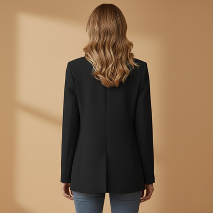 Bella Women's Blazer featuring a stylish notched lapel and functional flap pockets, perfect for professional and casual outfits. 3