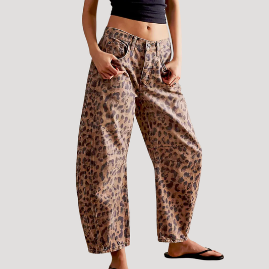 Bella Women’s Jeans featuring a stylish loose barrel leg design, perfect for casual outings and comfortable everyday wear. 0