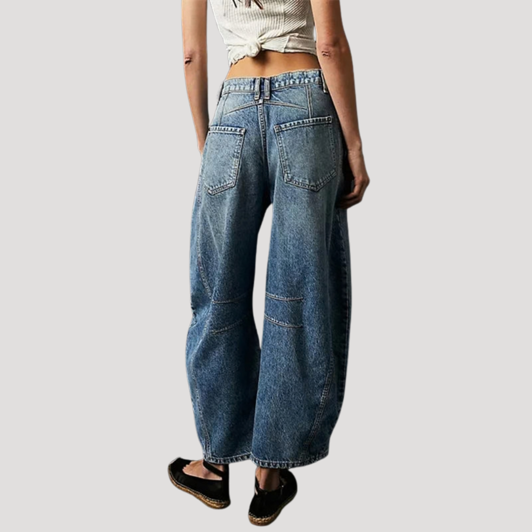 Bella Women’s Jeans featuring a stylish loose barrel leg design, perfect for casual outings and comfortable everyday wear. 5