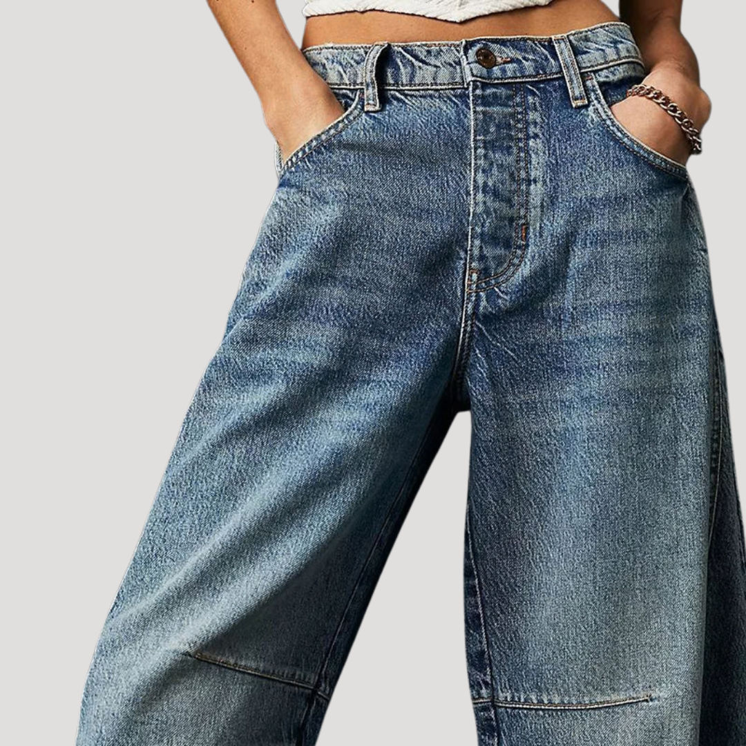 Bella Women’s Jeans featuring a stylish loose barrel leg design, perfect for casual outings and comfortable everyday wear. 6