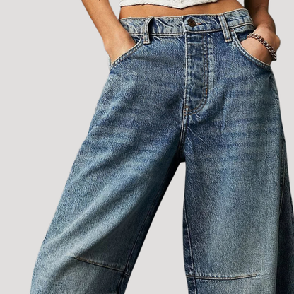 Bella Women’s Jeans featuring a stylish loose barrel leg design, perfect for casual outings and comfortable everyday wear. 6