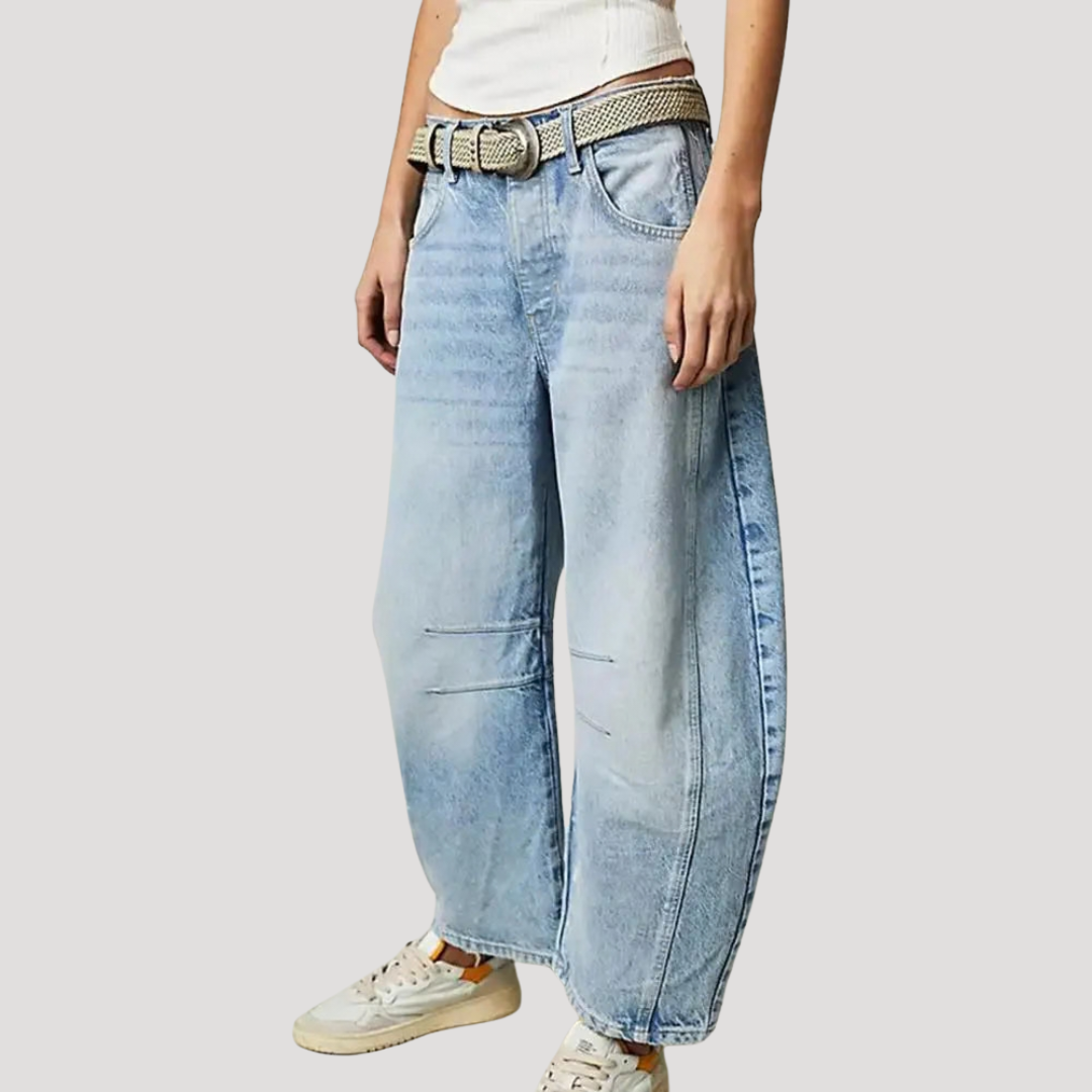 Bella Women’s Jeans featuring a stylish loose barrel leg design, perfect for casual outings and comfortable everyday wear. 9