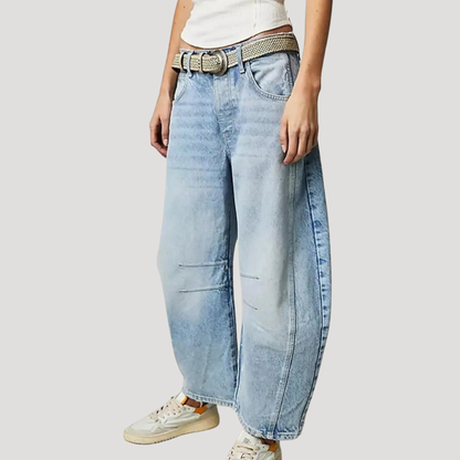 Bella Women’s Jeans featuring a stylish loose barrel leg design, perfect for casual outings and comfortable everyday wear. 9