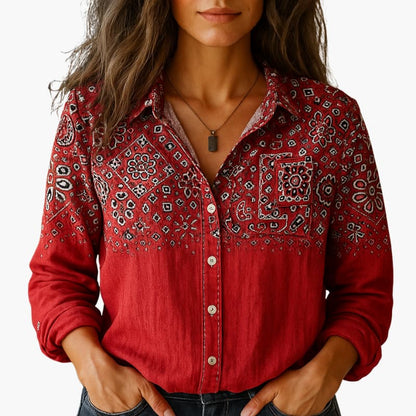 Bella Women's Shirt featuring a classic collar and long sleeves, designed for a stylish and comfortable fit in versatile colors, perfect for both casual and professional occasions. 0