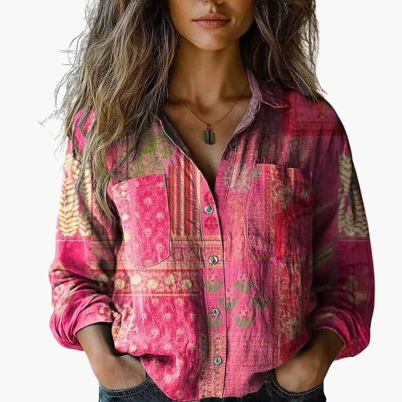 Bella Women's Shirt featuring a classic collar and long sleeves, designed for a stylish and comfortable fit in versatile colors, perfect for both casual and professional occasions. 9