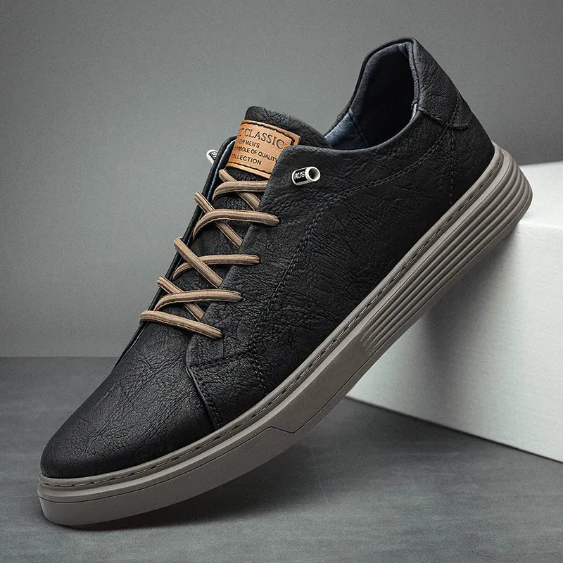 Carter Men's Trainers featuring an all-day cushion sole and stylish faux leather design, perfect for comfort and versatility in casual wear. 0