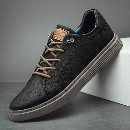 Carter Men's Trainers featuring an all-day cushion sole and stylish faux leather design, perfect for comfort and versatility in casual wear. 0