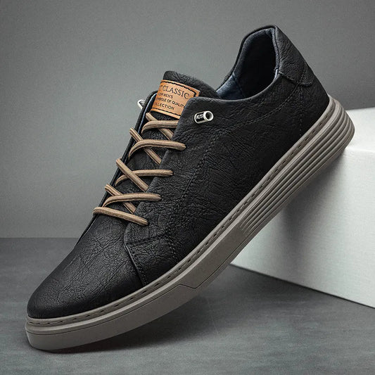 Carter Men's Trainers featuring an all-day cushion sole and stylish faux leather design, perfect for comfort and versatility in casual wear. 0