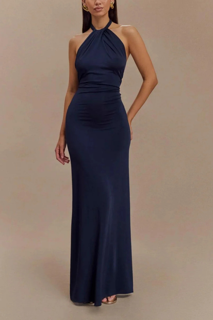 Celeste Women’s Maxi Dress featuring a stylish halter neck and elegant open back design, perfect for summer events and beach outings. 6