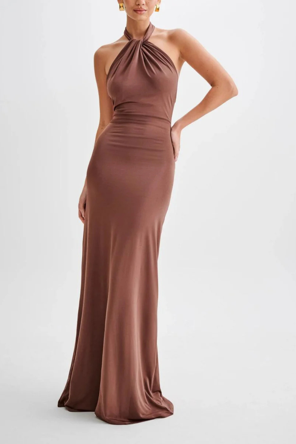 Celeste Women’s Maxi Dress featuring a stylish halter neck and elegant open back design, perfect for summer events and beach outings. 8