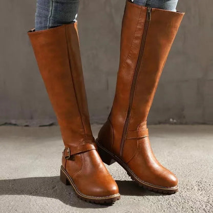 Celestine Women's Knee High Boots made from premium leather featuring orthopedic support for comfort and style. 0