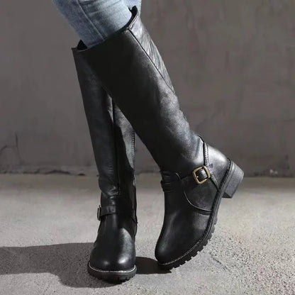 Celestine Women's Knee High Boots made from premium leather featuring orthopedic support for comfort and style. 1