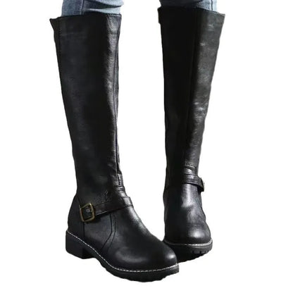 Celestine Women's Knee High Boots made from premium leather featuring orthopedic support for comfort and style. 4