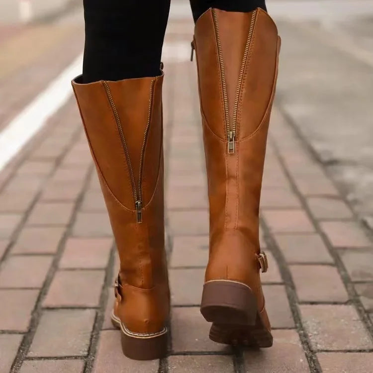 Celestine Women's Knee High Boots made from premium leather featuring orthopedic support for comfort and style. 5