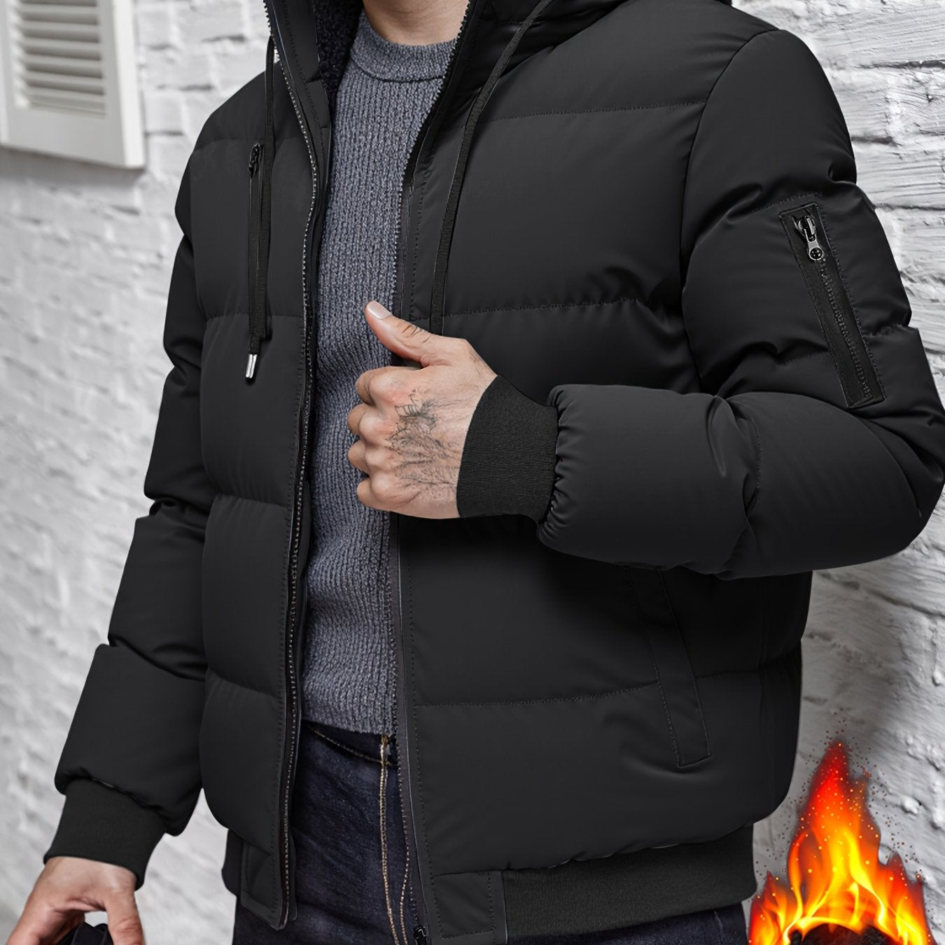 Chase Men's puffer jacket featuring a quilted design for enhanced insulation and warmth during winter months. 0