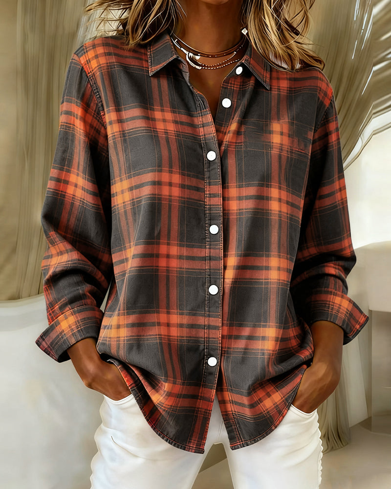 Chic checked shirt for men featuring a stylish notched lapel design, perfect for casual or smart-casual occasions. 10