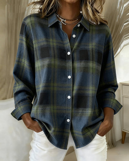 Chic checked shirt for men featuring a stylish notched lapel design, perfect for casual or smart-casual occasions. 12