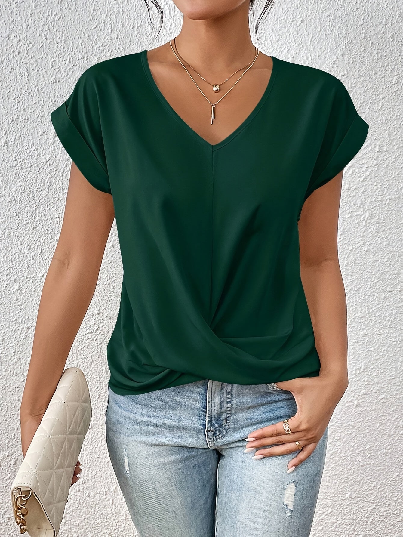 Cleo Women's T-Shirt featuring a flattering sweetheart neckline and comfortable short sleeves, perfect for casual or dressy occasions. 6