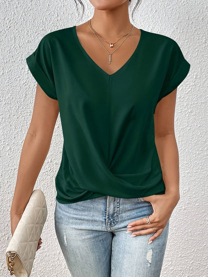 Cleo Women's T-Shirt featuring a flattering sweetheart neckline and comfortable short sleeves, perfect for casual or dressy occasions. 6