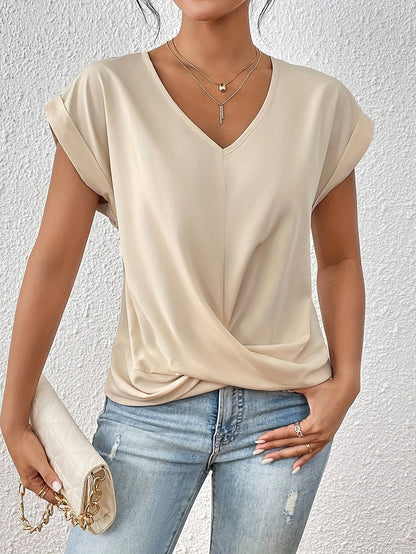 Cleo Women's T-Shirt featuring a flattering sweetheart neckline and comfortable short sleeves, perfect for casual or dressy occasions. 7