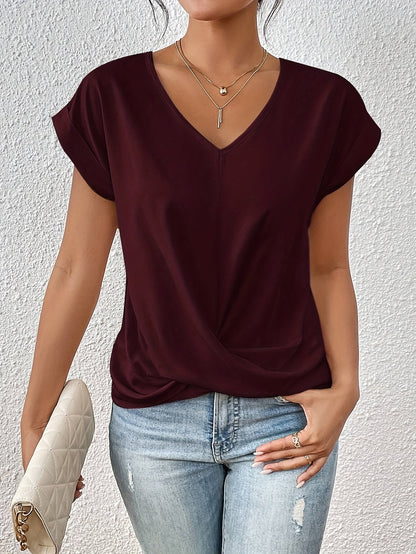 Cleo Women's T-Shirt featuring a flattering sweetheart neckline and comfortable short sleeves, perfect for casual or dressy occasions. 8