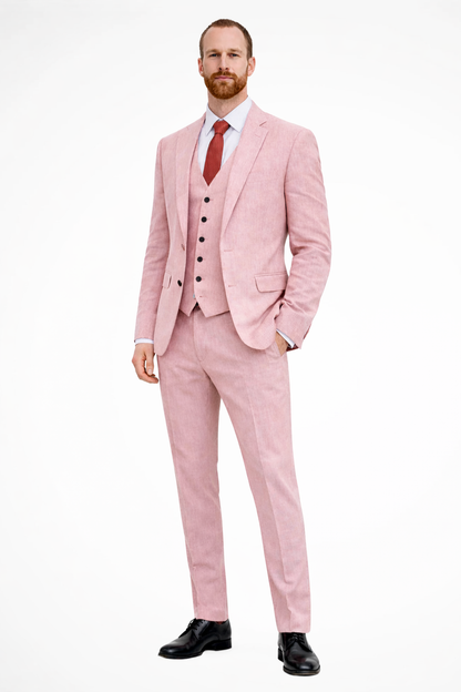 Clifton Men’s Suit in Light Blue featuring a stylish blazer, coordinating waistcoat, and tailored trousers, perfect for formal occasions and professional settings. 3