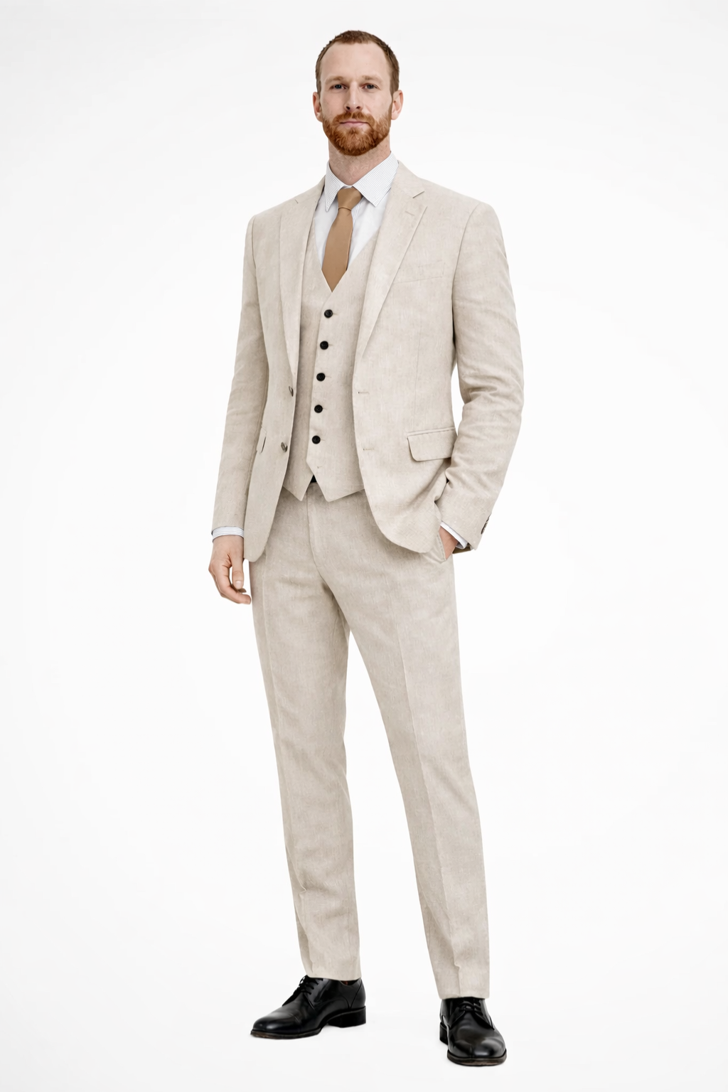 Clifton Men’s Suit in Light Blue featuring a stylish blazer, coordinating waistcoat, and tailored trousers, perfect for formal occasions and professional settings. 6