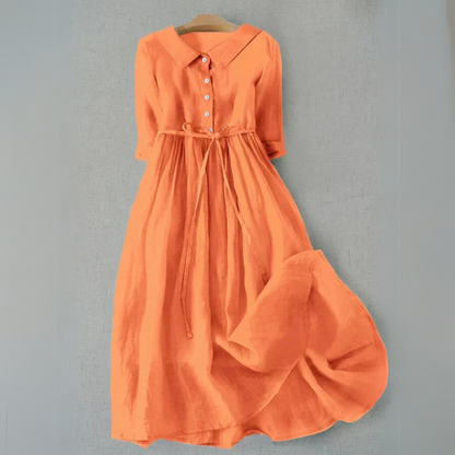 Cora Women's Plus Size Casual Dress with Short Sleeves and A-Line Cut, perfect for everyday wear. 0