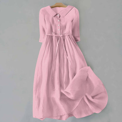 Cora Women's Plus Size Casual Dress with Short Sleeves and A-Line Cut, perfect for everyday wear. 4
